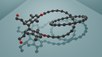 Model of a catenane (from Latin catena = chain), a chemical structure in which two ring-shaped molecules are interlocked like links in a chainwithout being connected by a chemical bond.